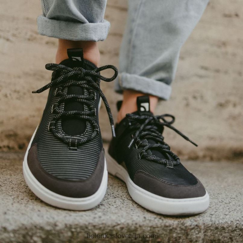 moški barefoot sneakers barebarics - rebel ogljeno črna Be Lenka NL64D90