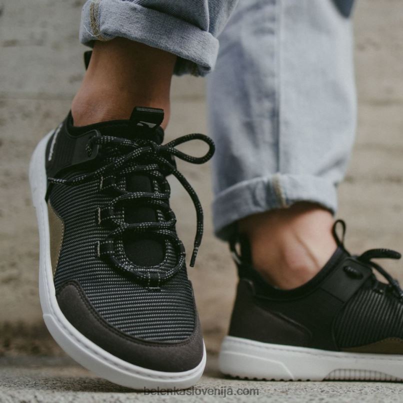 moški barefoot sneakers barebarics - rebel ogljeno črna Be Lenka NL64D90
