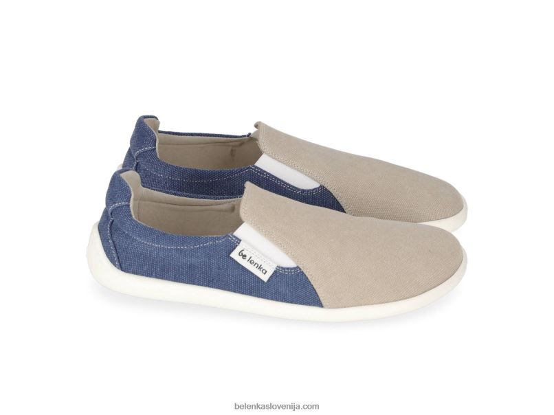 moški barefoot superge - eazy - veganske peščena in modra Be Lenka NL64D64