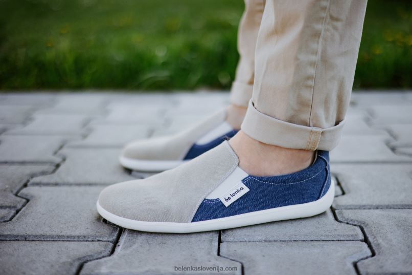 moški barefoot superge - eazy - veganske peščena in modra Be Lenka NL64D64