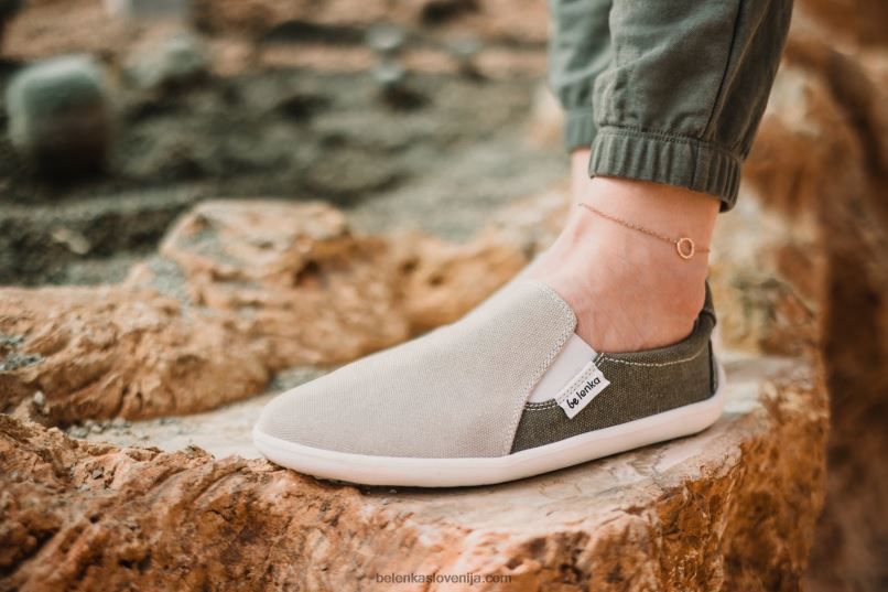 moški barefoot superge - eazy - veganske peščena in vojaško zelena Be Lenka NL64D63