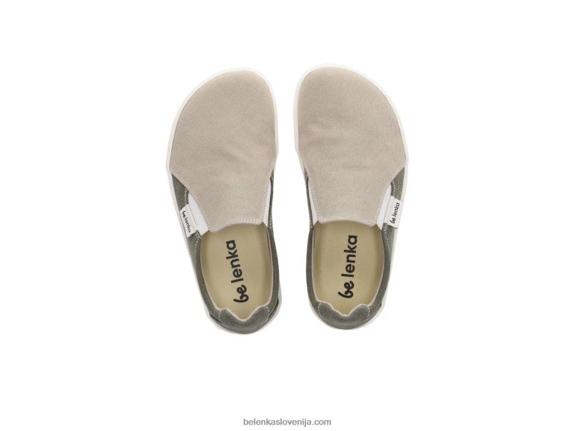 moški barefoot superge - eazy - veganske peščena in vojaško zelena Be Lenka NL64D63
