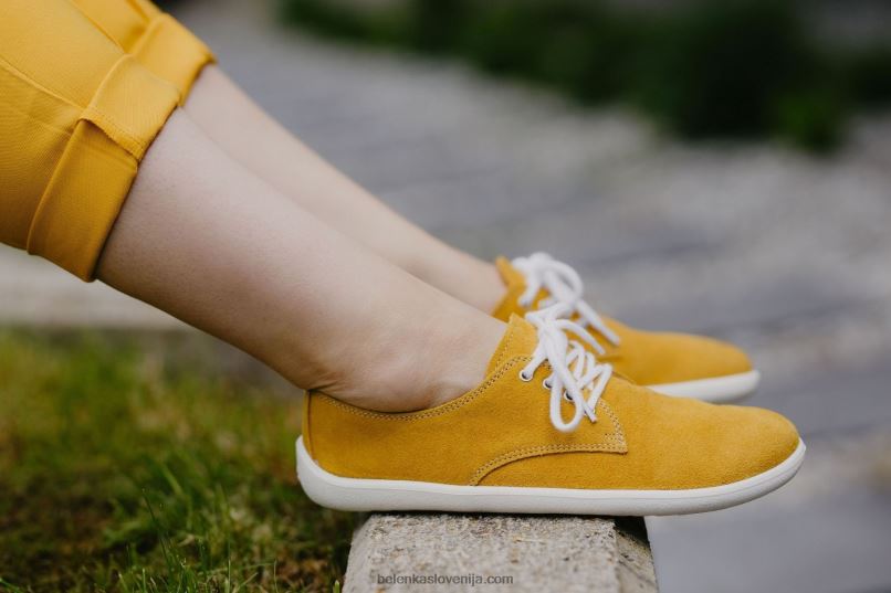 moški bosonogi čevlji – mesto gorčica & belo Be Lenka NL64D121