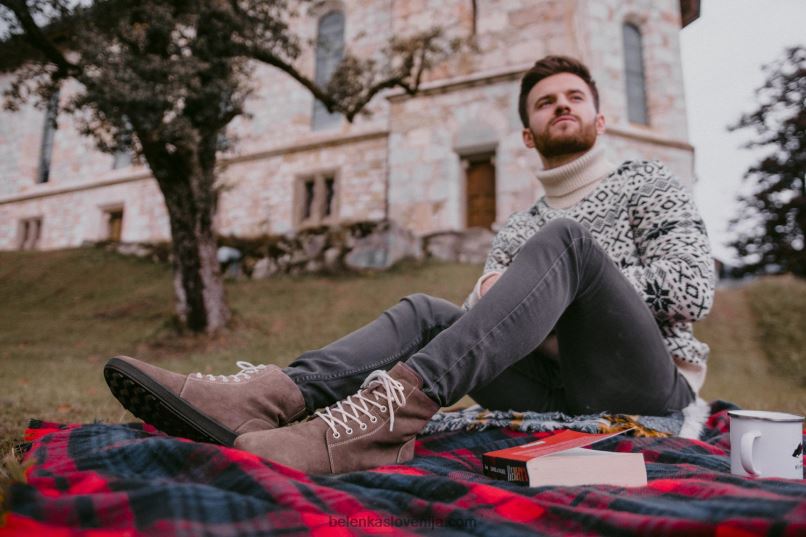 moški zimski bosi škornji zimski 2.0 neo čokolada Be Lenka NL64D55