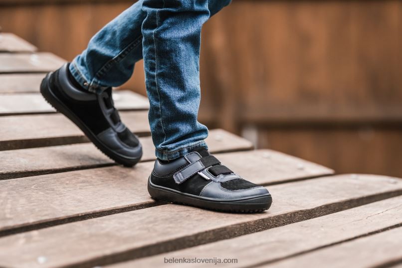 otroške bose superge - fluid oglje in črna Be Lenka NL64D200